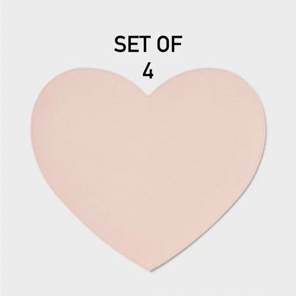 NEW Heart Shaped Placemats Charge Pink Target Threshold New (Set of 4)